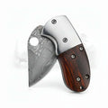 Mini Damascus Steel Folding Knife – Compact EDC Pocket Knife for Men | Gift Knife-0