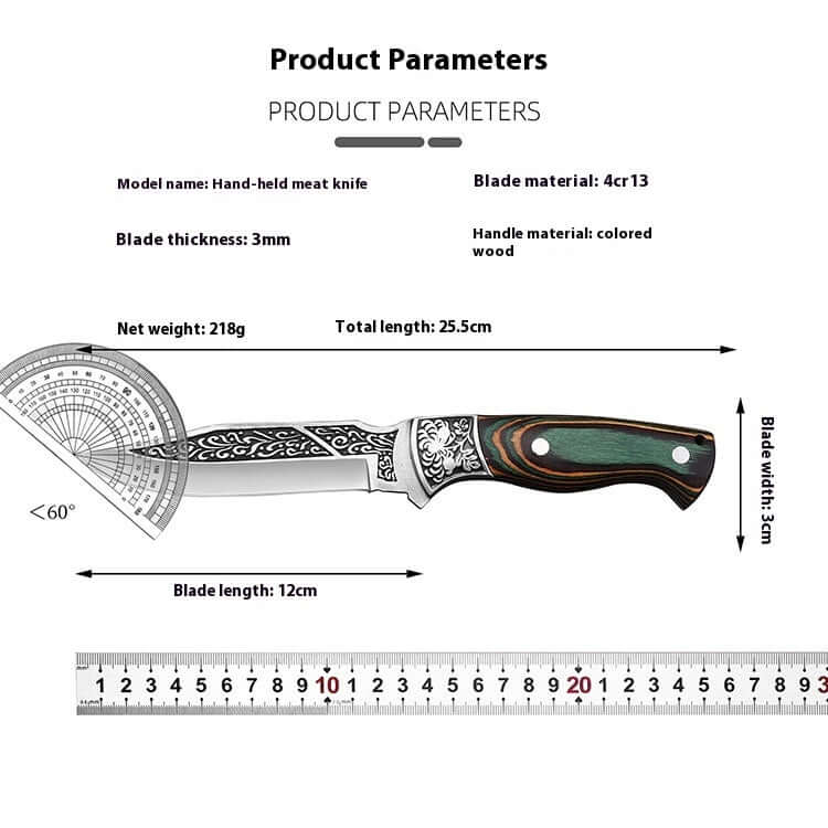 Stainless Steel Kitchen Knife – Portable Retro Meat & Utility Knife-4